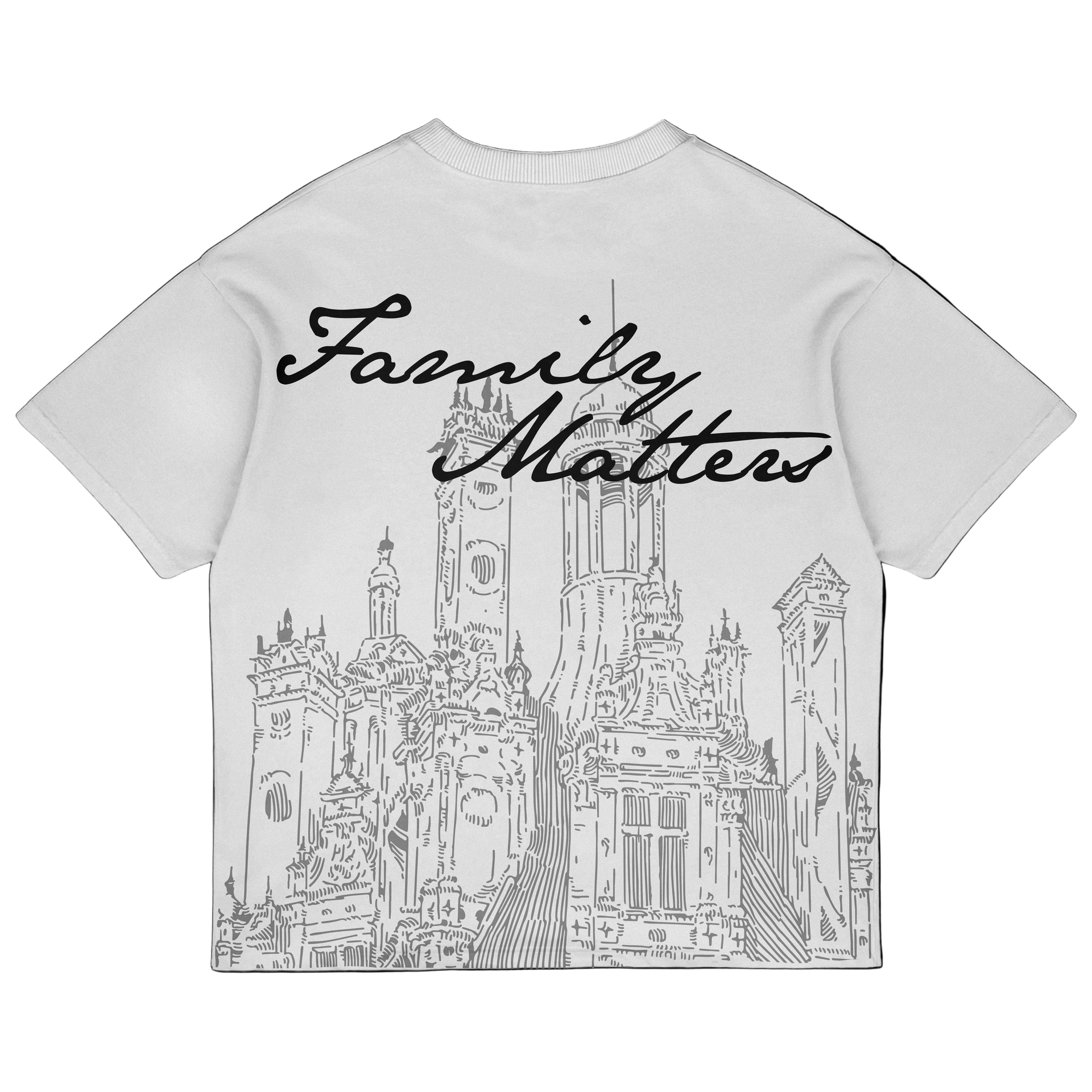 Premium White Family Matters Oversized T-shirt