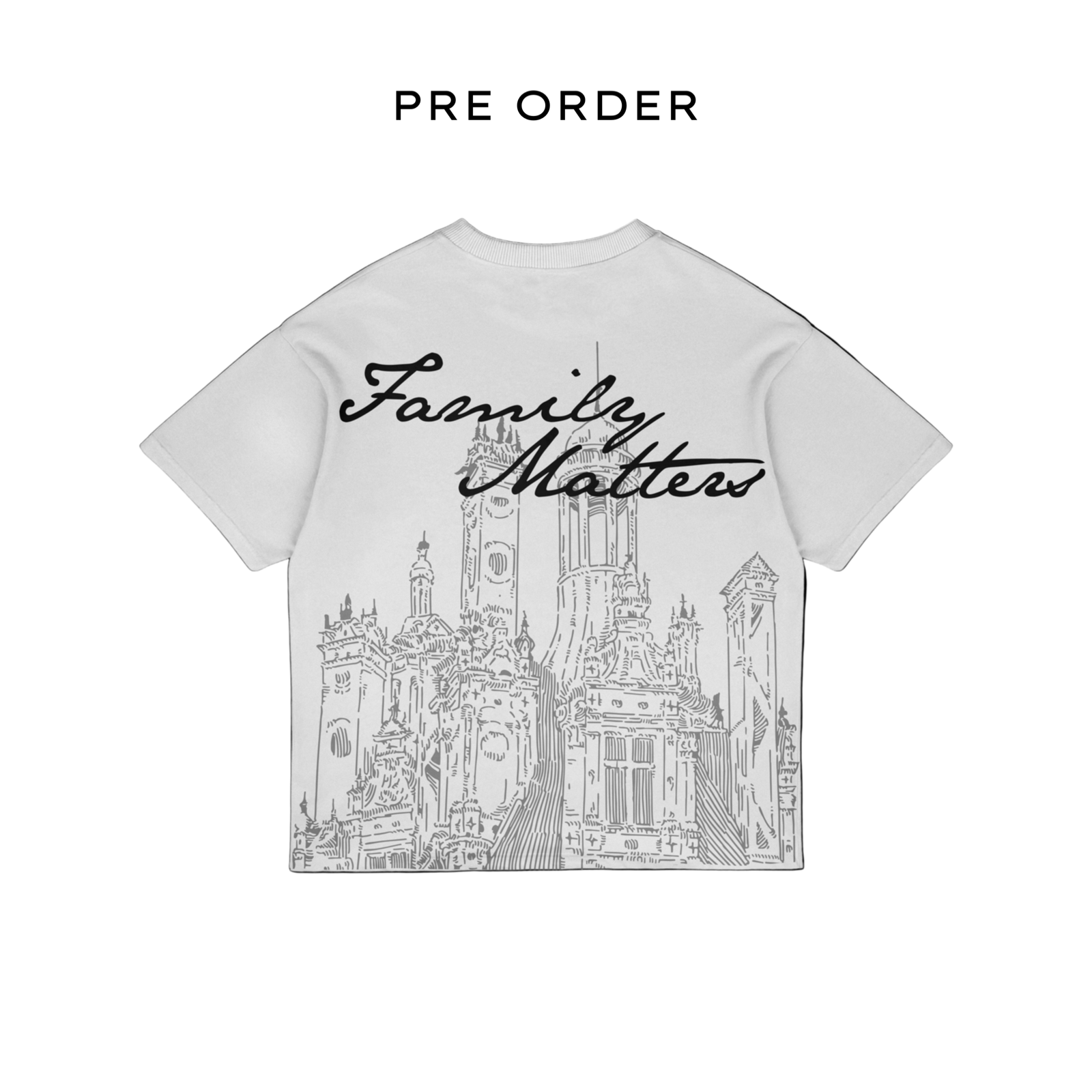 Premium White Family Matters Oversized T-shirt