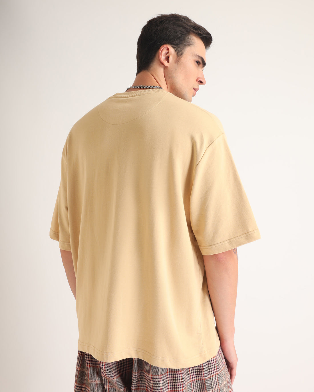 Beige Premium Cotton Oversized T-shirt