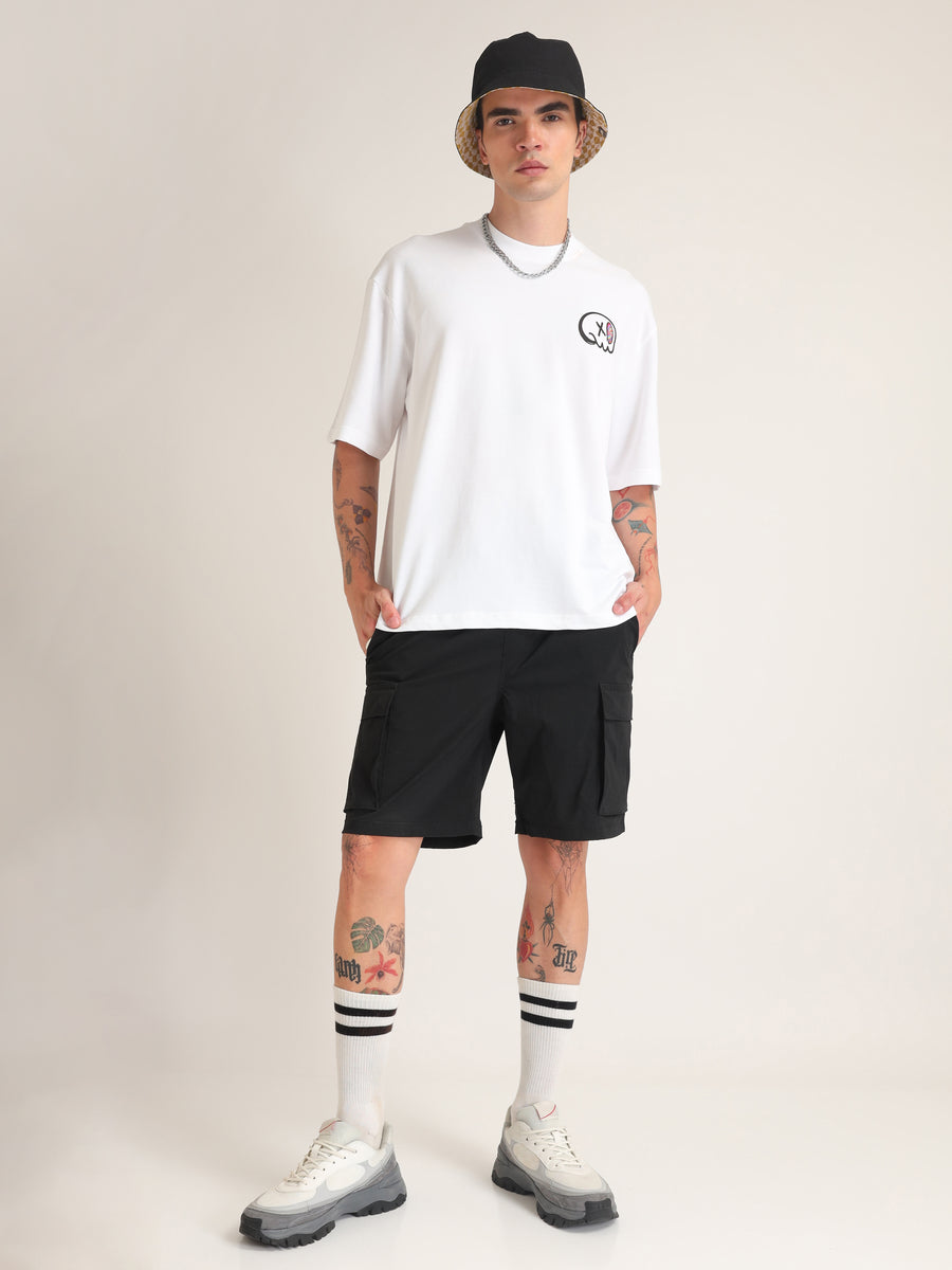 White Bamboozled Oversized T-Shirt Model view | Weezy