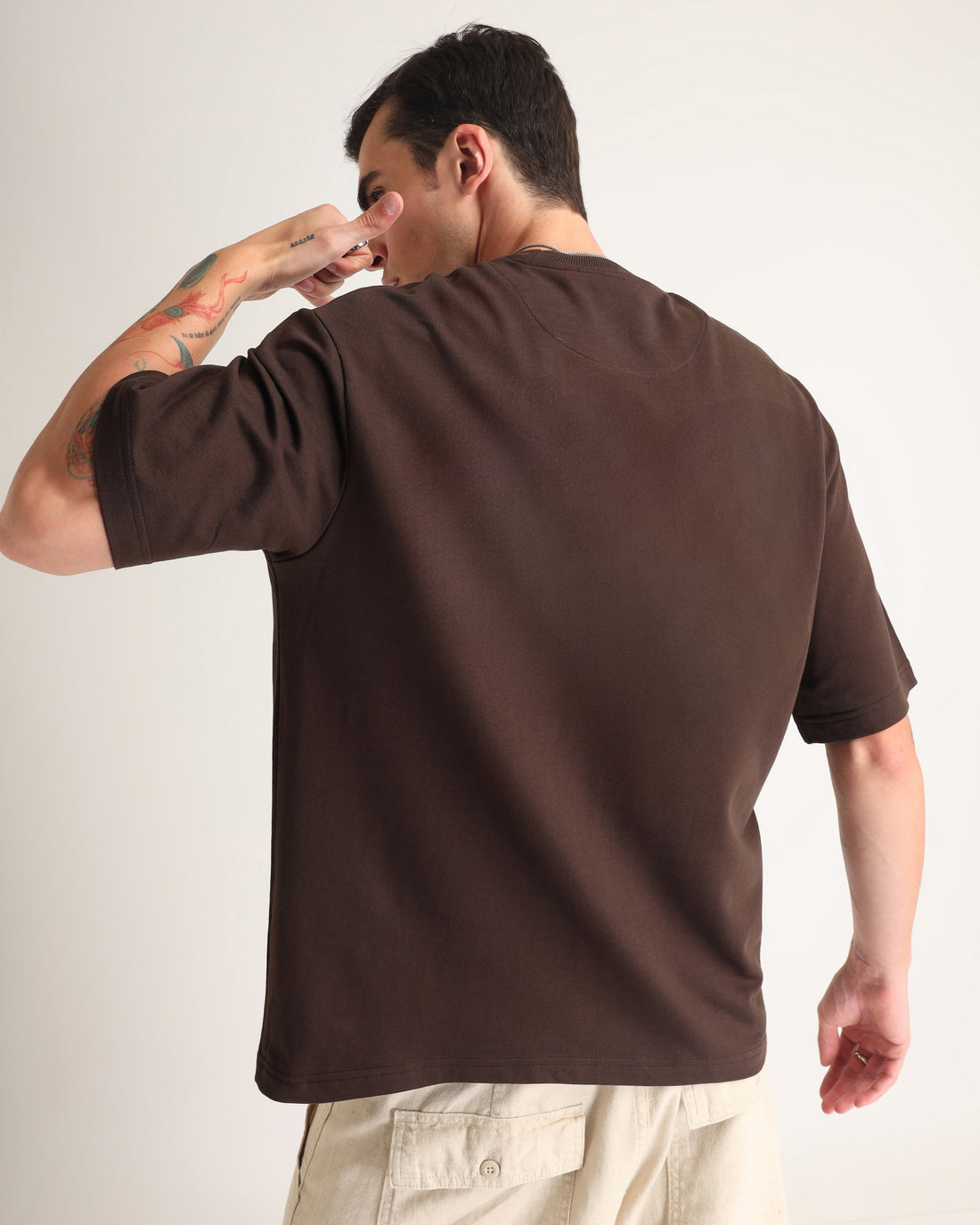 Chocolate Brown Premium Cotton Oversized T-shirt