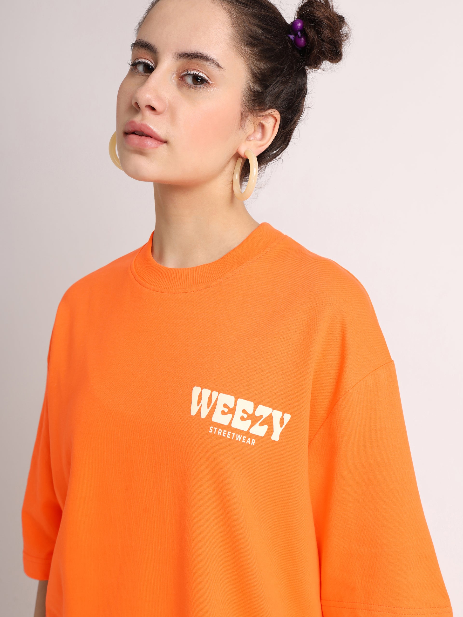 Neon Orange Change Oversized T-Shirt