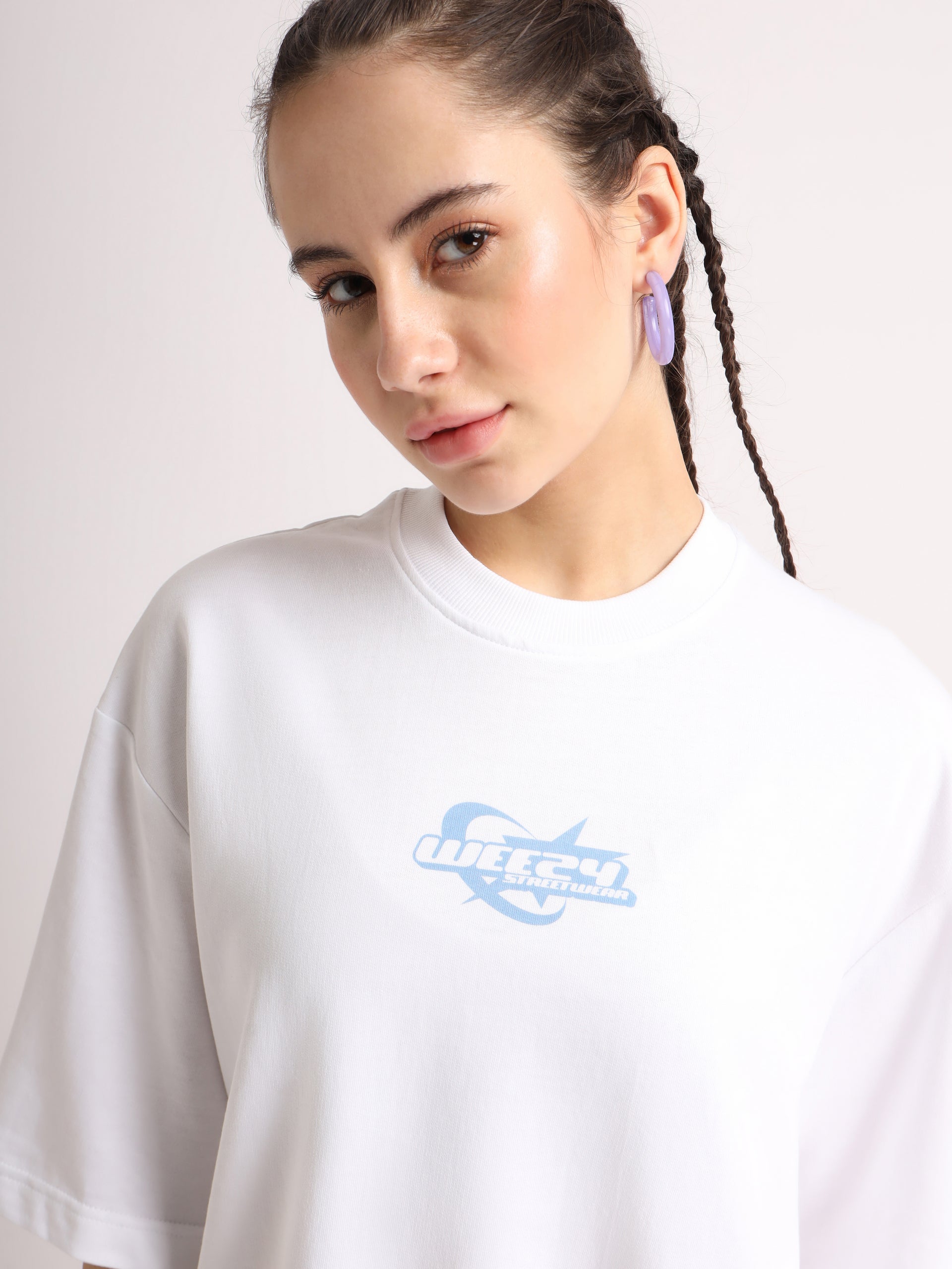 White Depressed But Cool Oversized T-Shirt