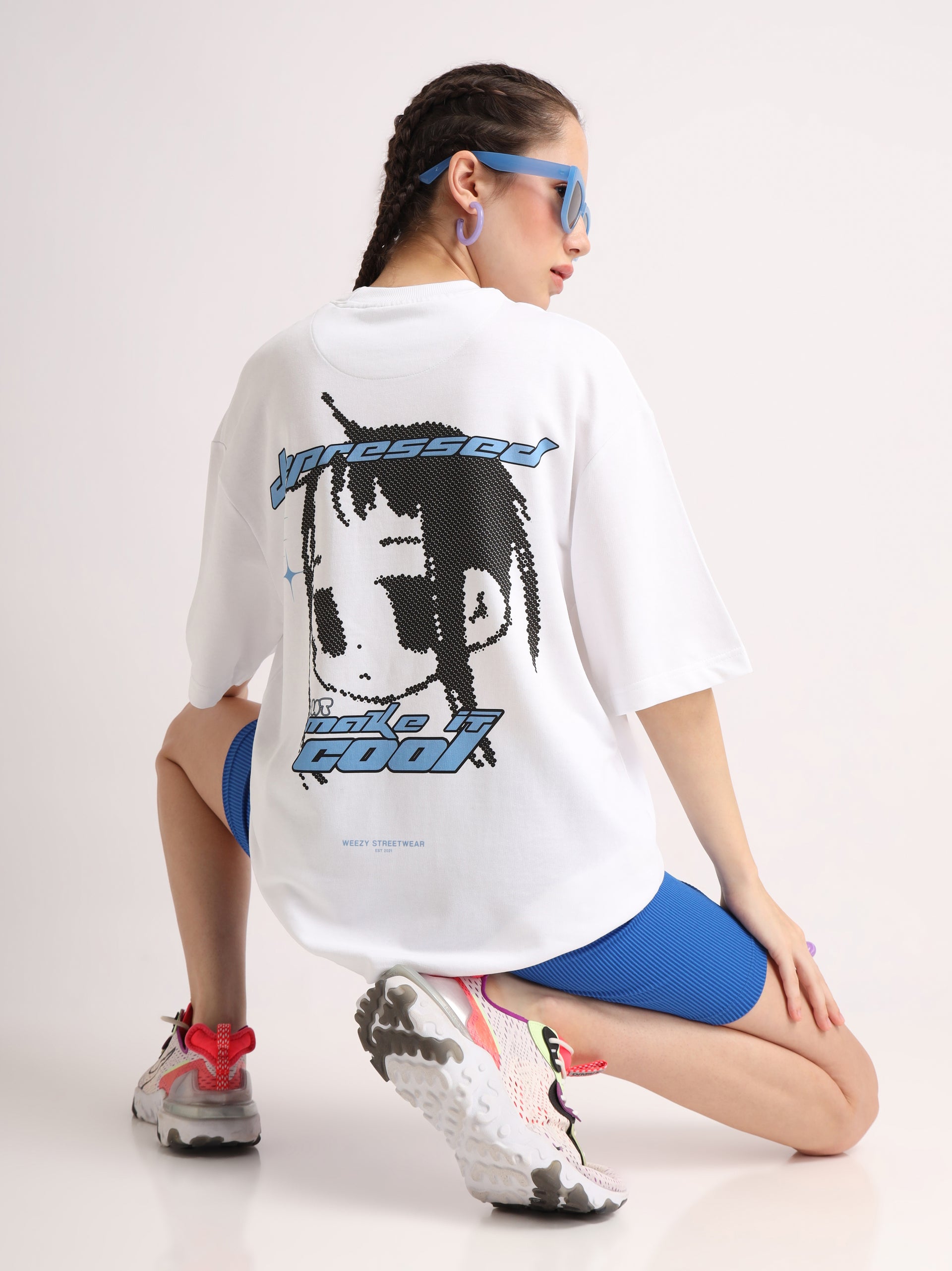 White Depressed But Cool Oversized T-Shirt