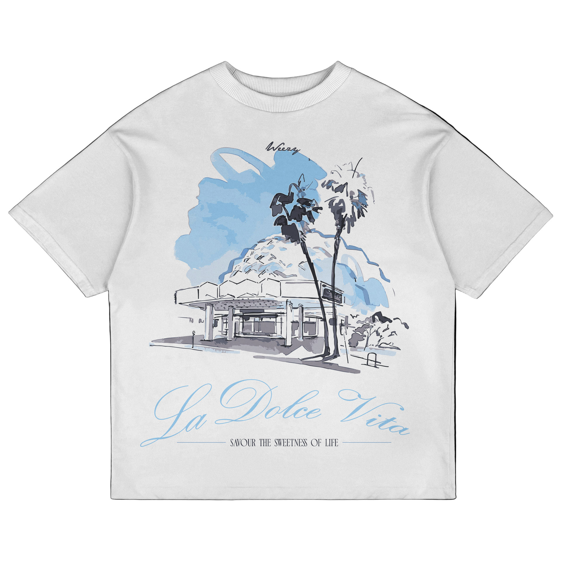 Premium White Ley Dolce Vita Oversized T-shirt