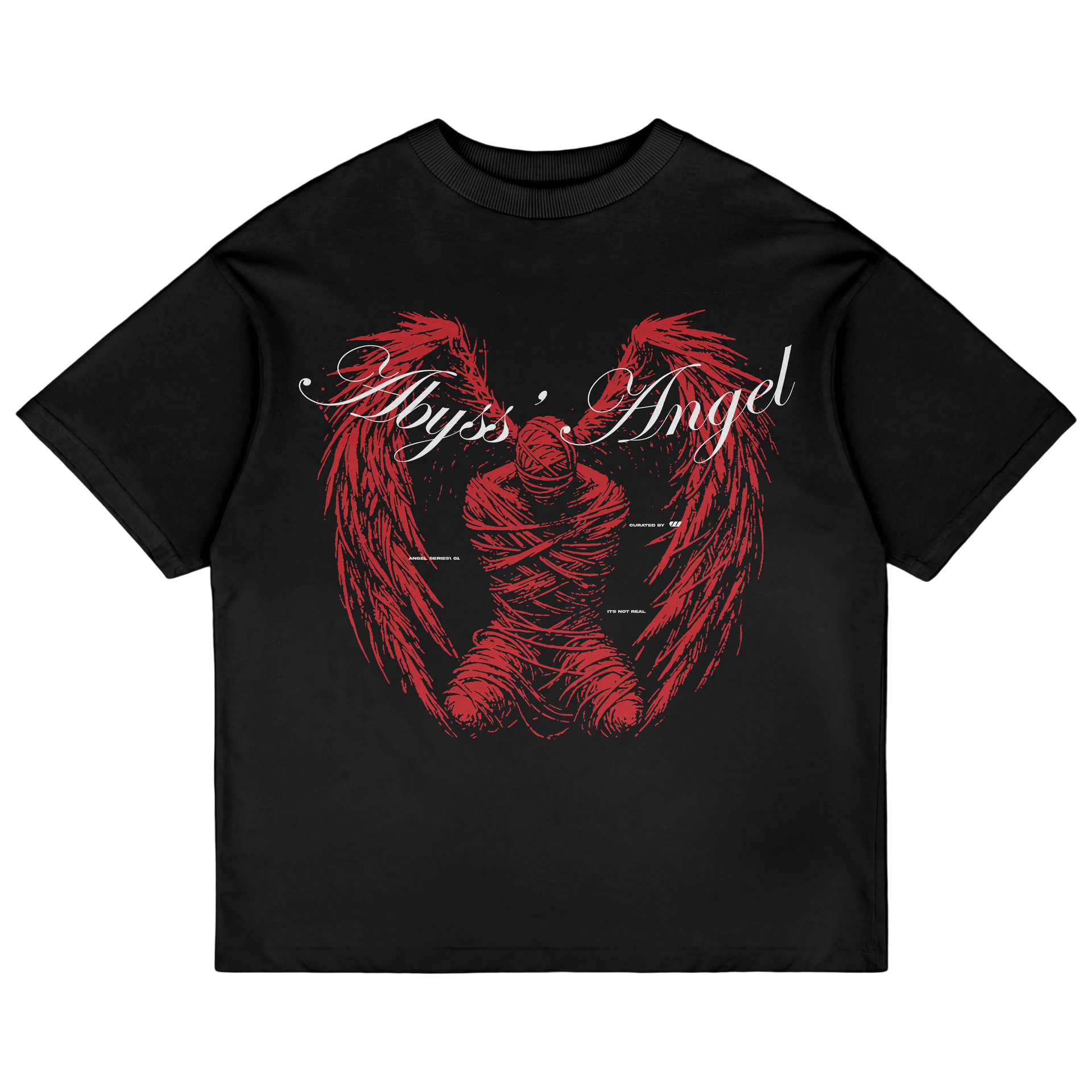 Premium Jet Black Abyss Angel Oversized T-shirt