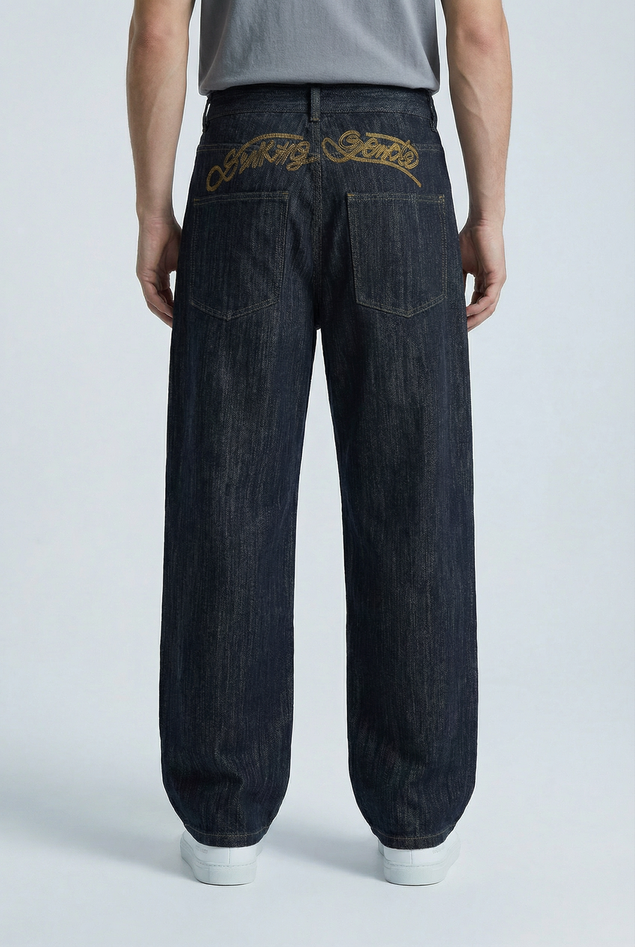 Indigo Pillar Jeans Back view | Weezy