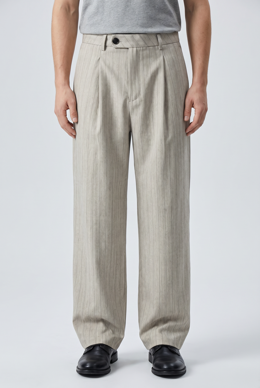 Stone Pleat Trousers Front view | Weezy