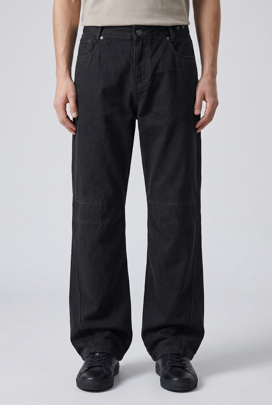 Noir Block Jeans Front view | Weezy