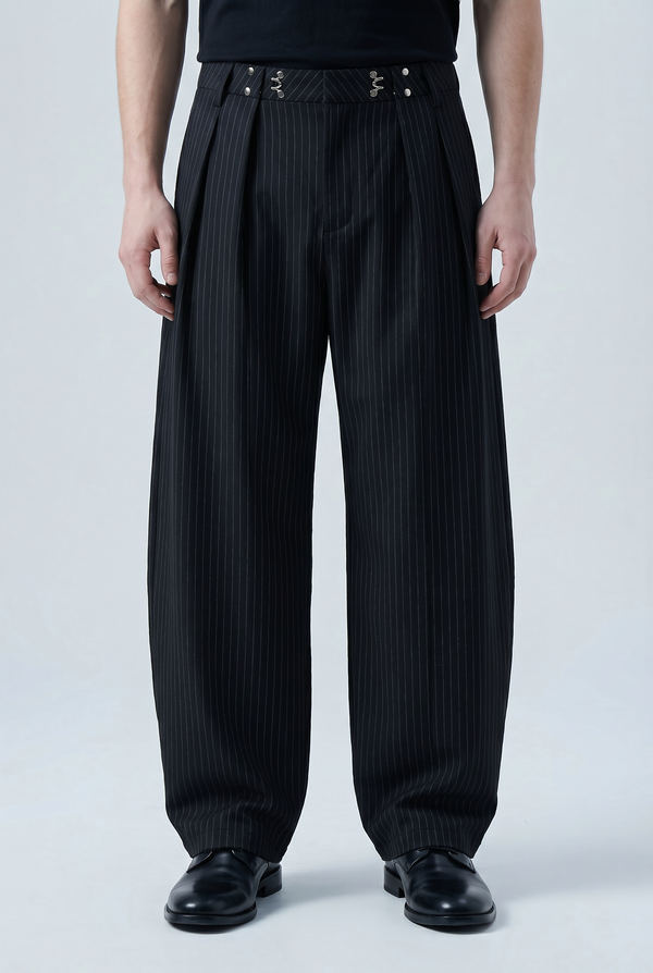 Wide Leg Pleated Y2K Trousers