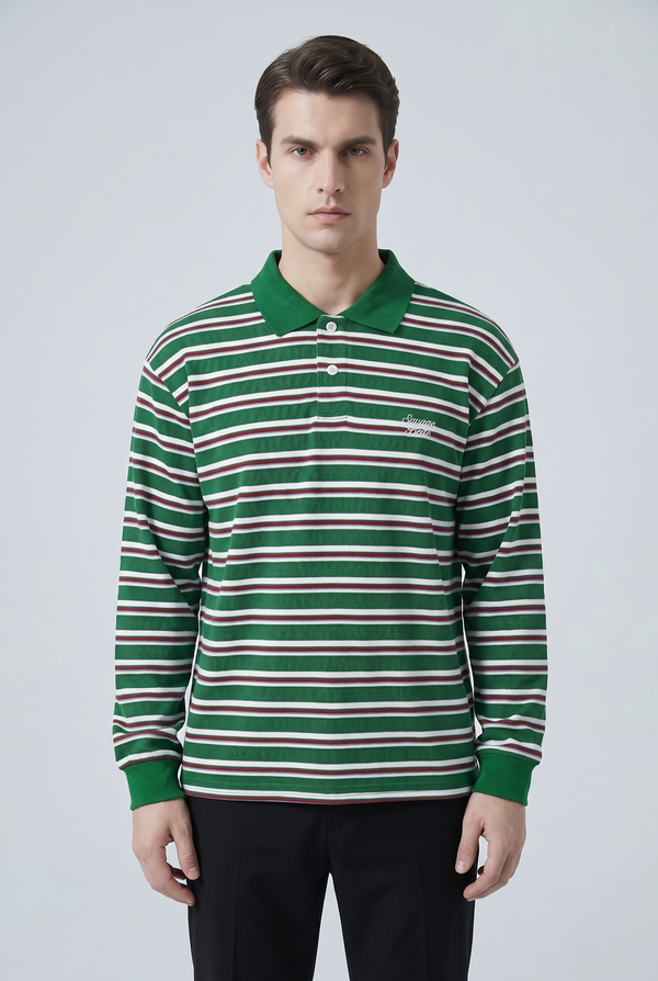 Forest Stripe Polo Shirt