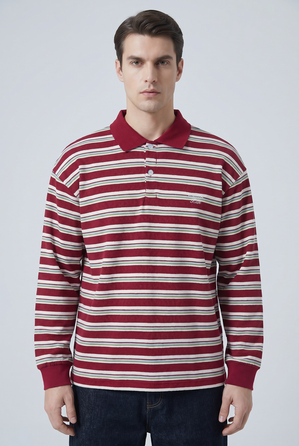 Mulberry Stripe Polo Shirt