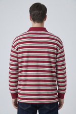 Mulberry Stripe Polo Shirt Back view | Weezy