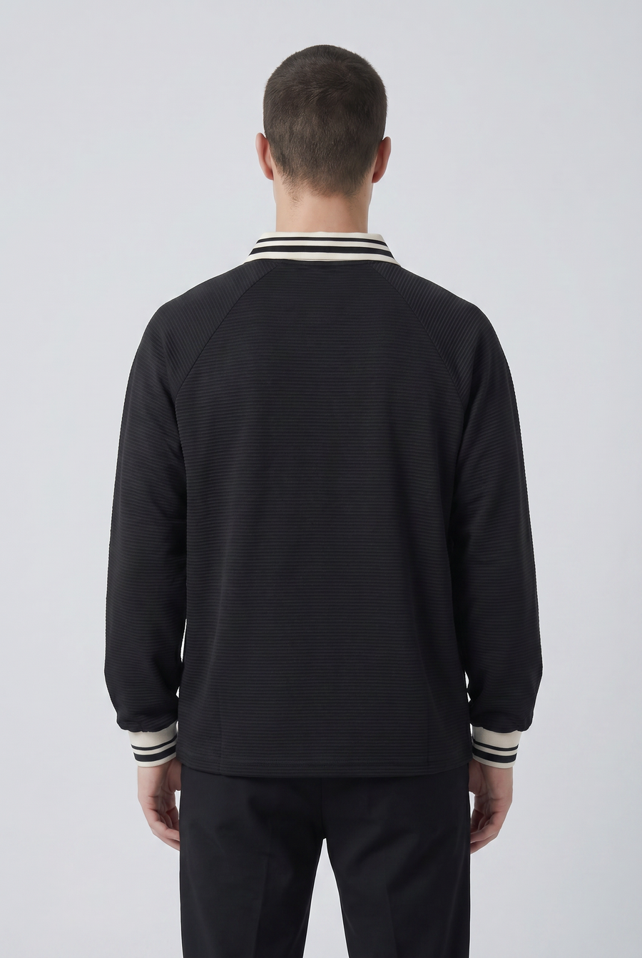 Noir Crest Rugby Shirt Back view | Weezy