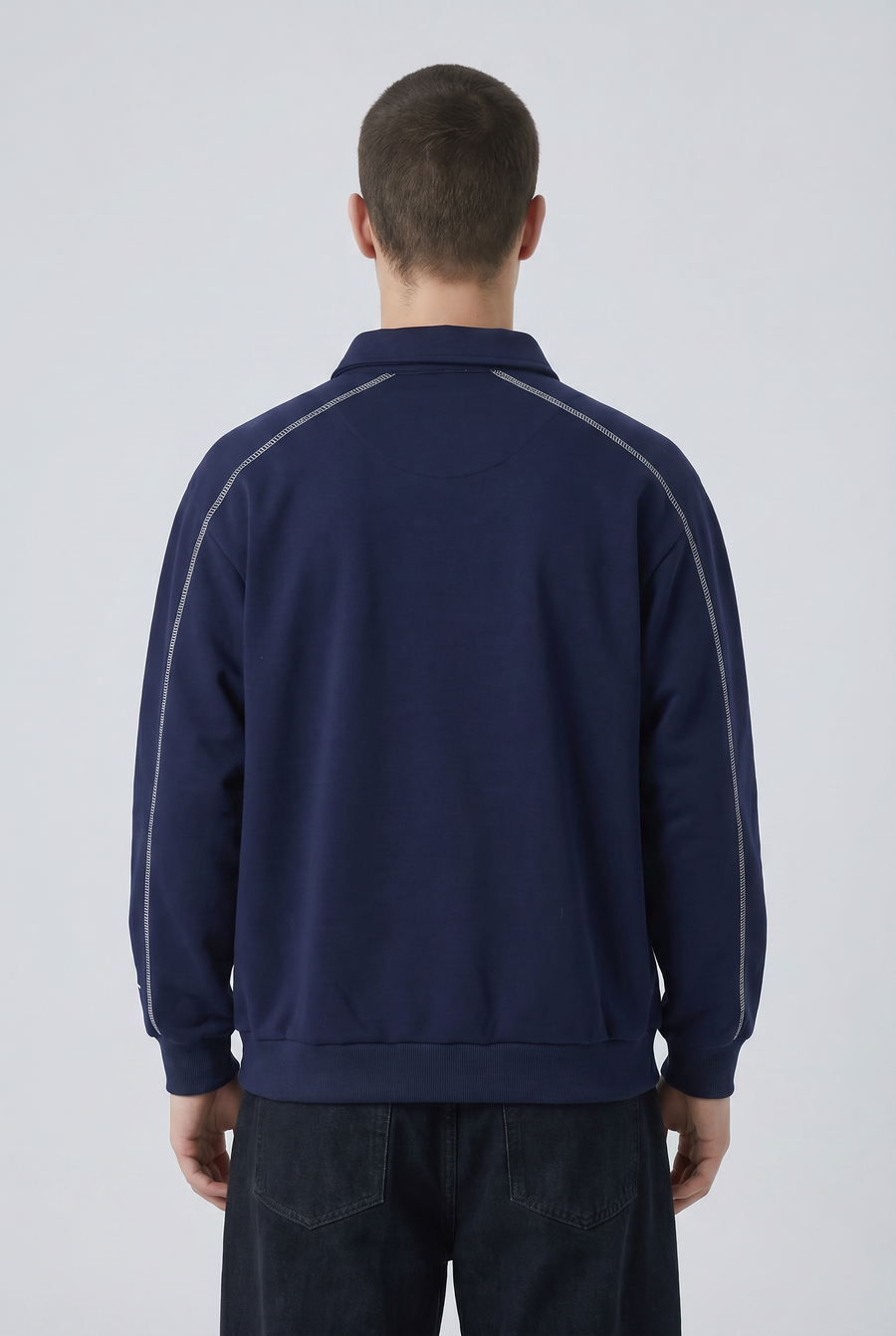Indigo Circuit Polo Shirt Back view | Weezy