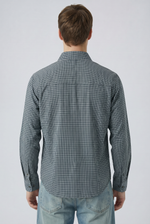 Steel Gingham Shirt Side view | Weezy