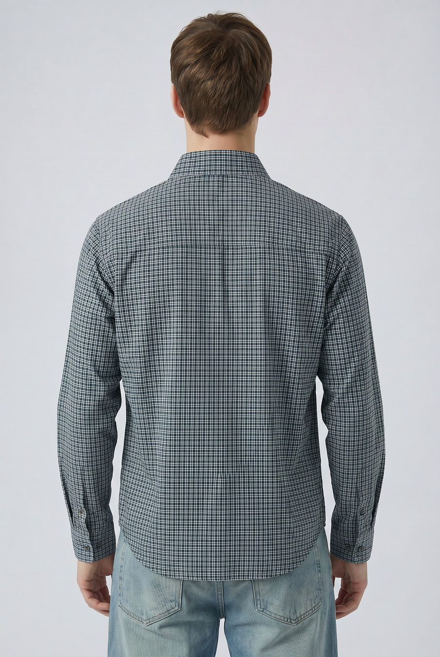 Steel Gingham Shirt Side view | Weezy