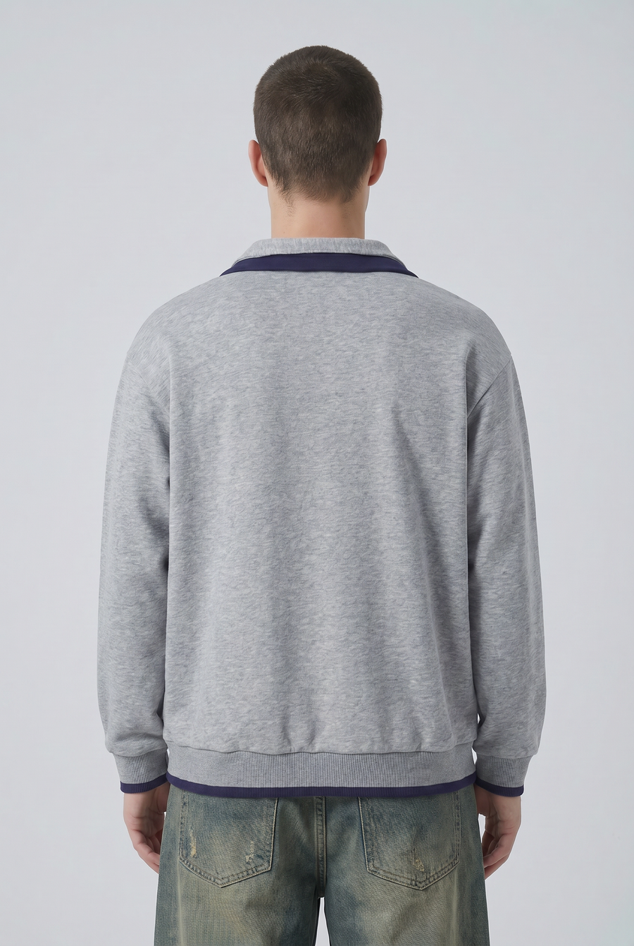 Ash Panel Rugby Shirt Back view | Weezy