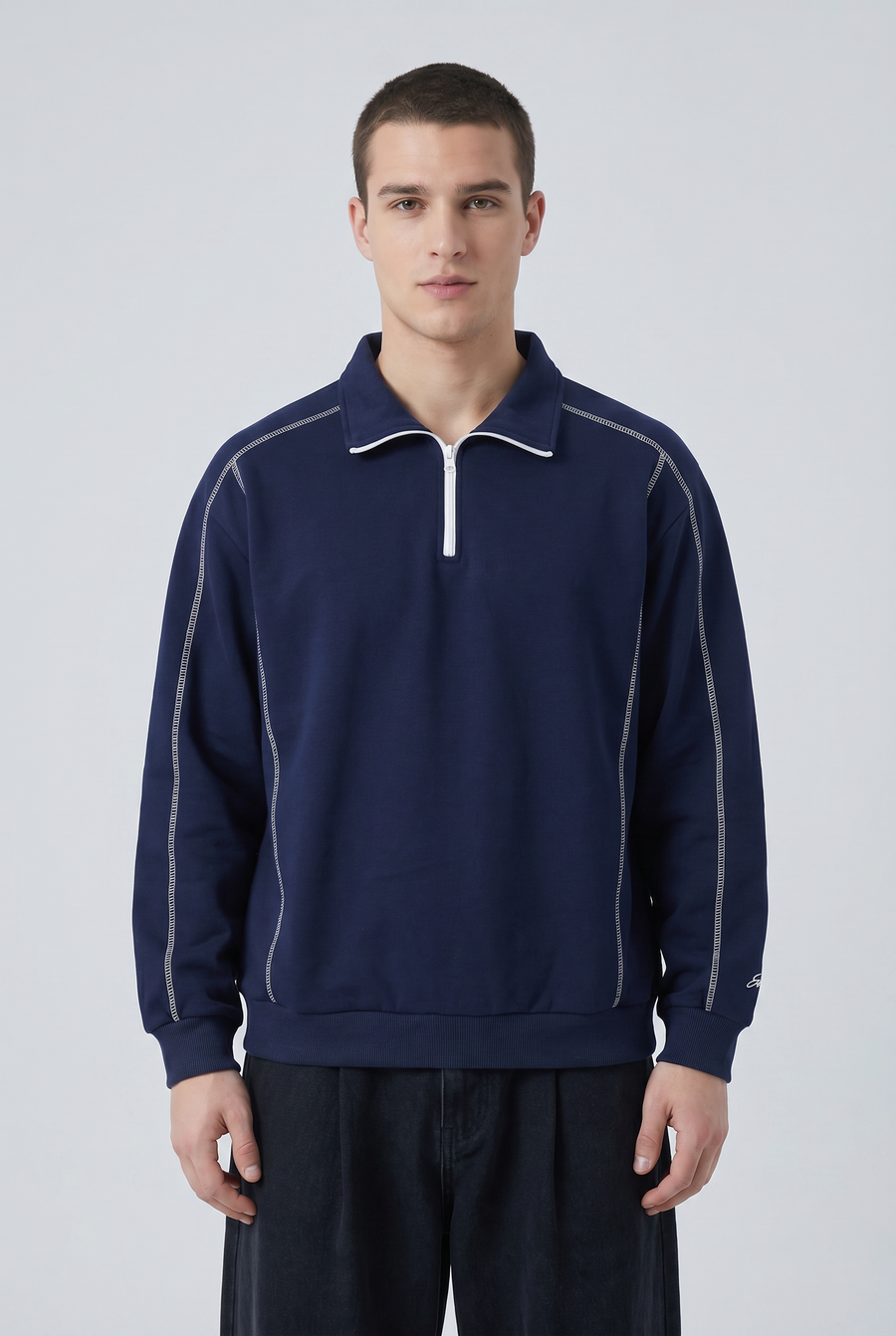 Indigo Circuit Polo Shirt Front view | Weezy