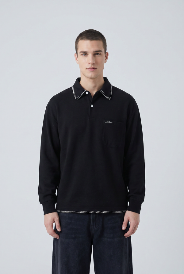 Noir Crest Polo Shirt