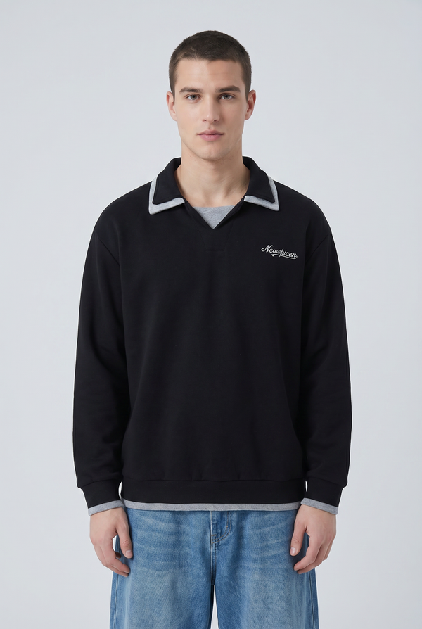 Noir Classic Rugby Shirt