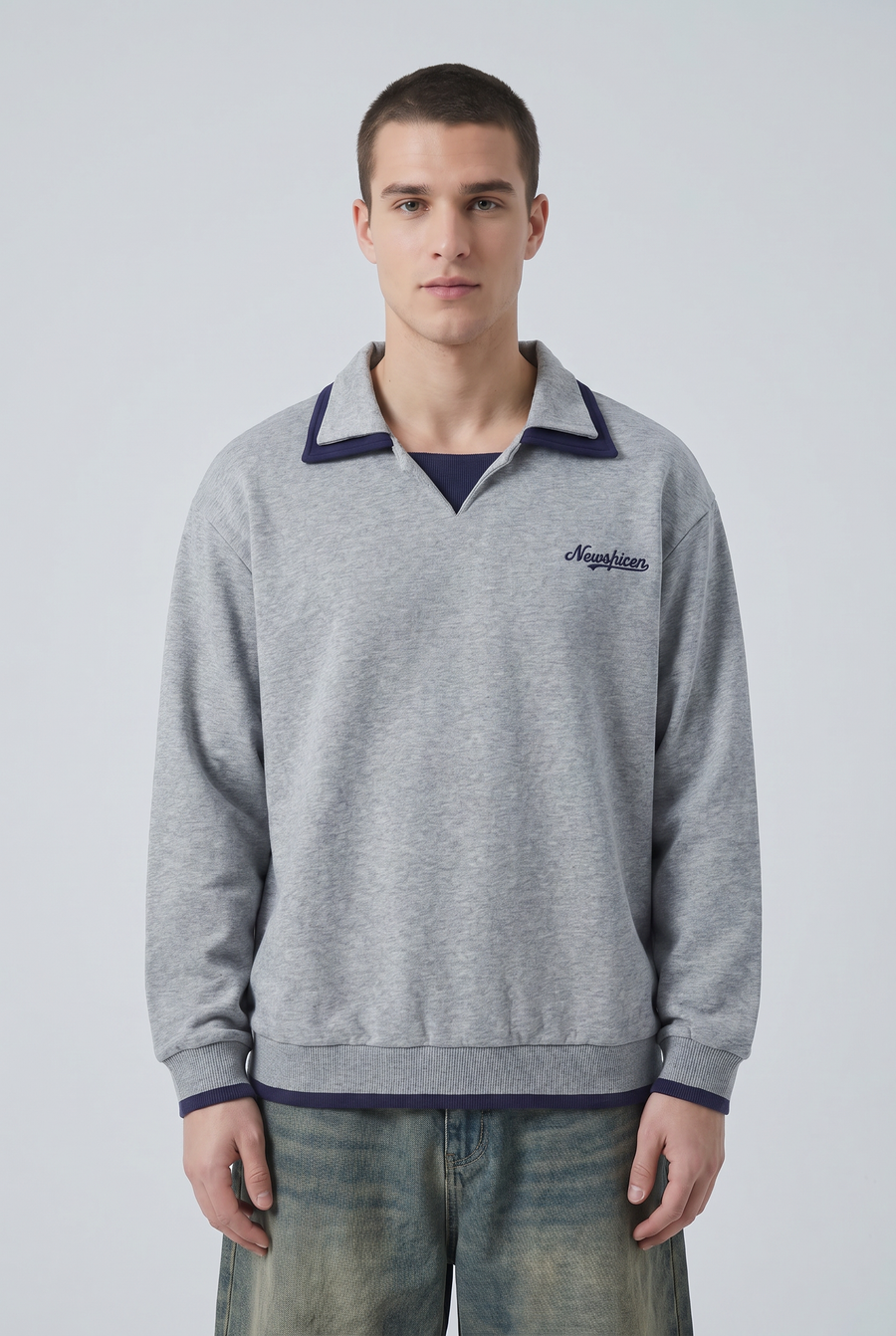 Ash Panel Rugby Shirt Front view | Weezy
