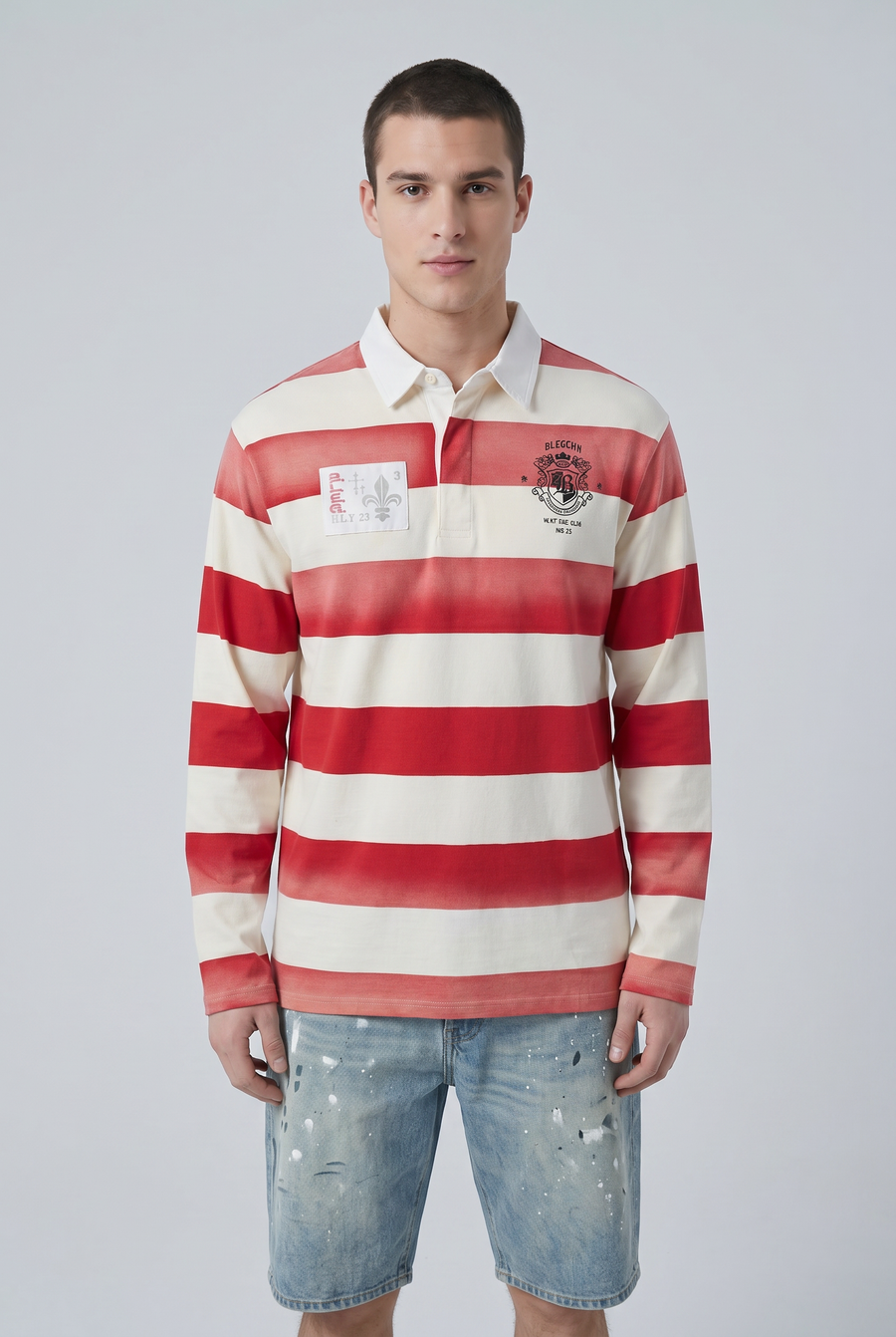 Red Striped Rugby Shirt Side view | Weezy