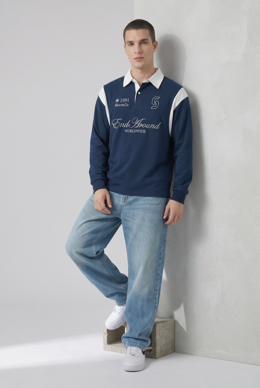 Indigo Academy Rugby Shirt Side view | Weezy