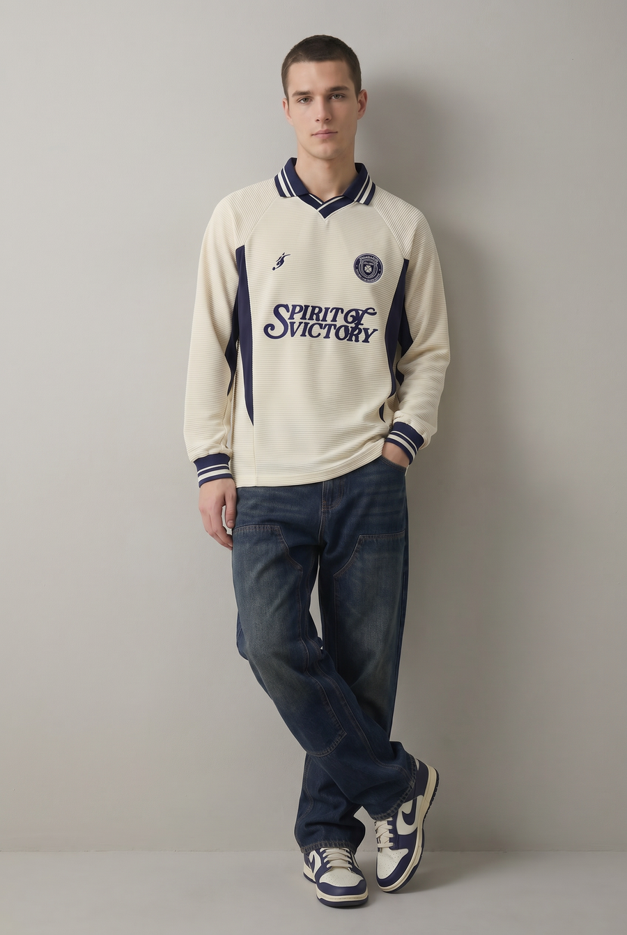 Chalk Academy Rugby Shirt Side view | Weezy