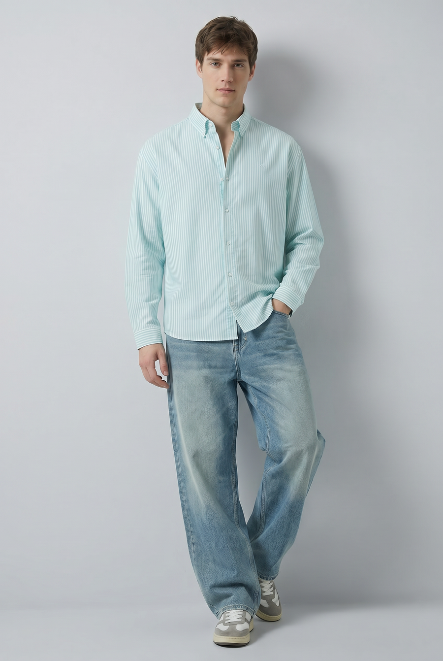 Blush Stripe Oxford Front view | Weezy
