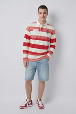 Red Striped Rugby Shirt Detail view | Weezy