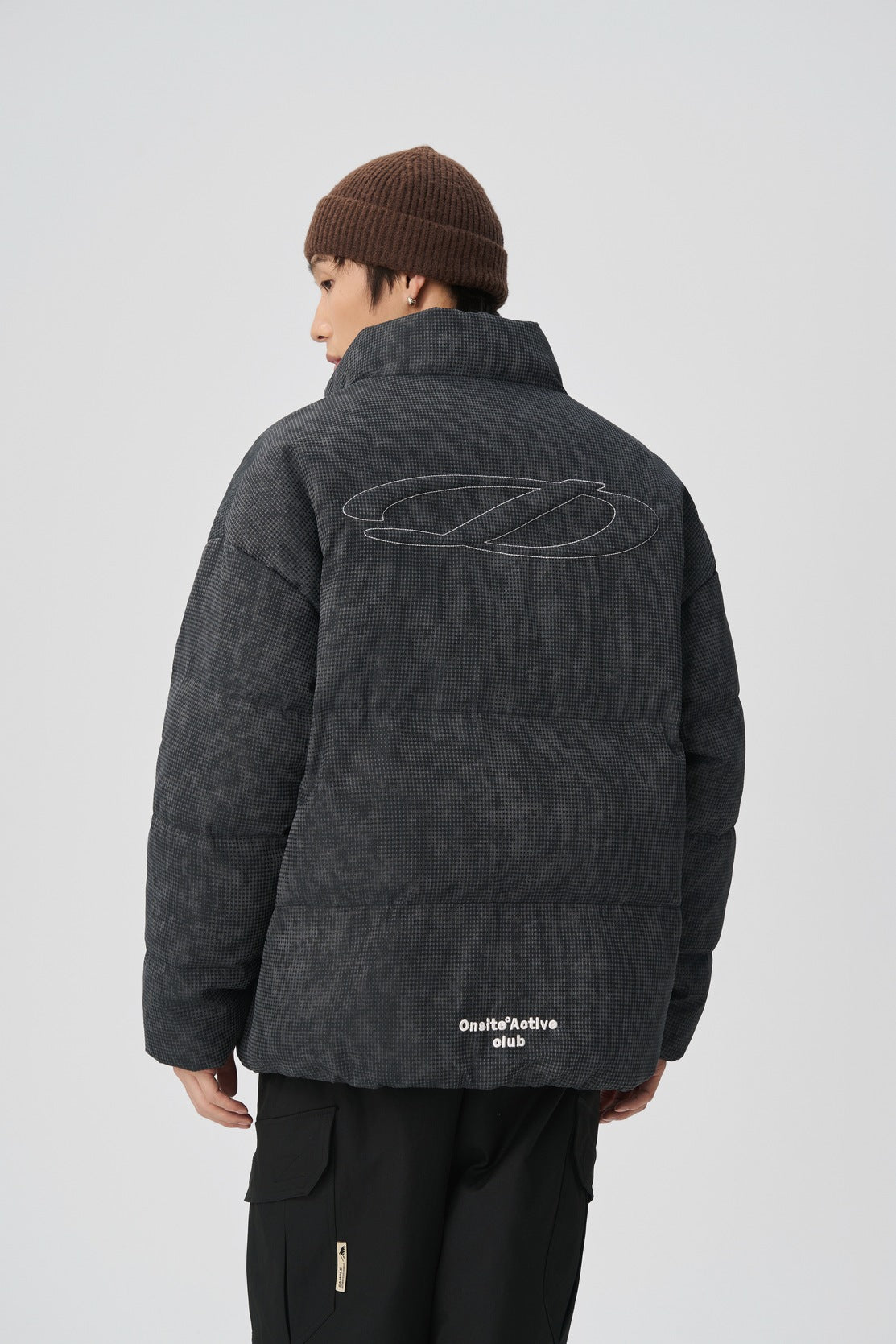 Charcoal Black Pixel Check Jacket