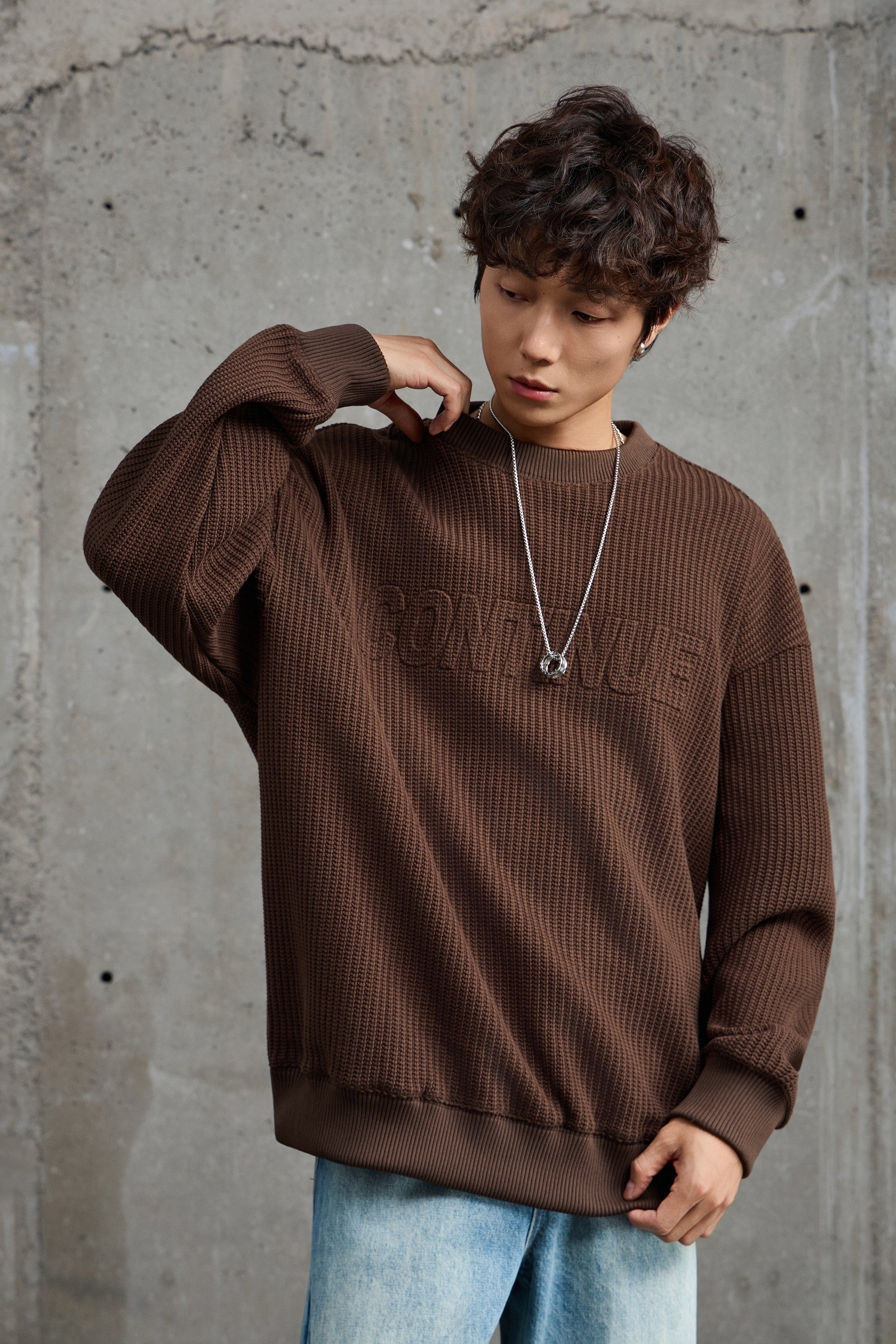 Continue Stockinette Chocolate Brown Sweatshirt