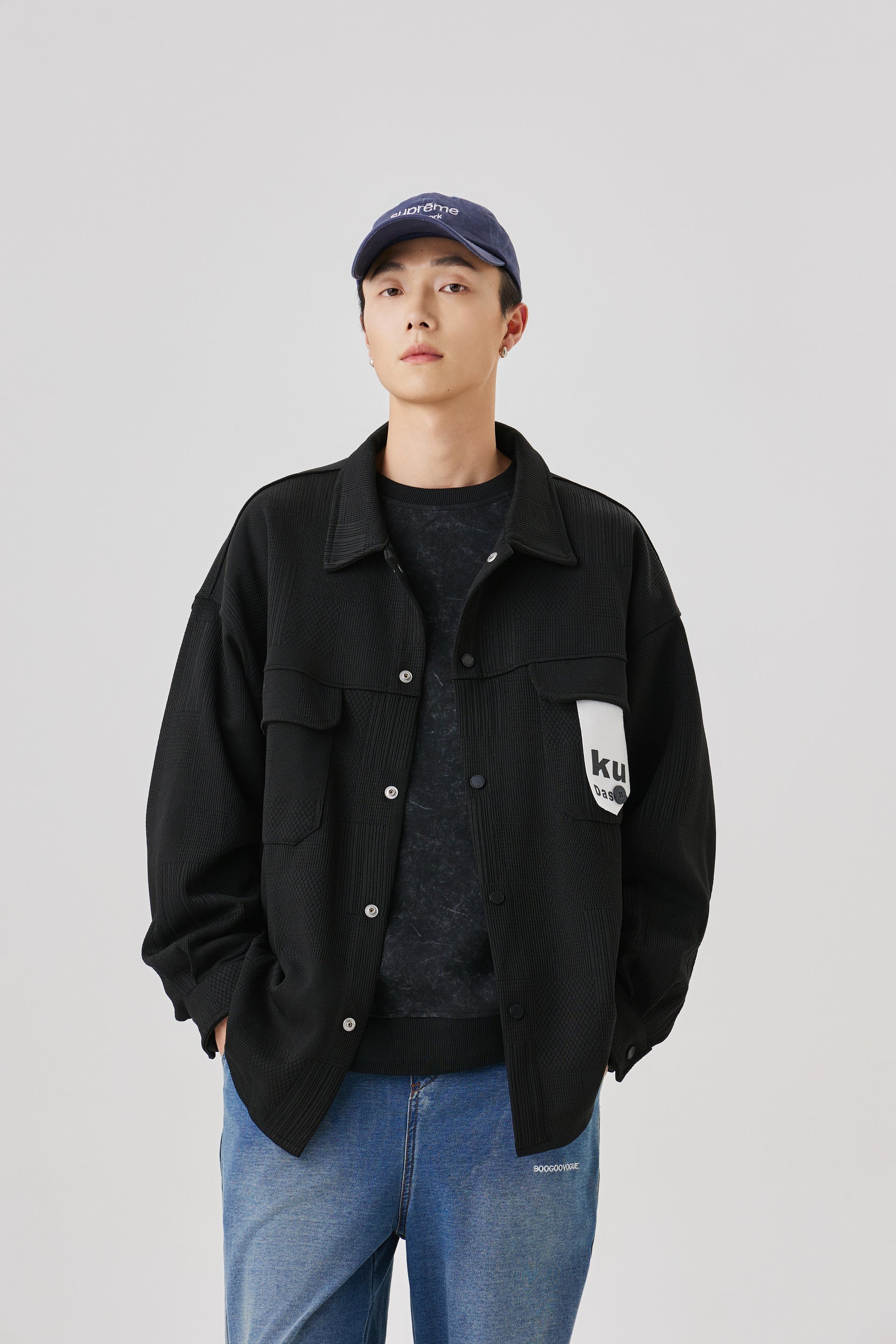 Black Structure Overshirt