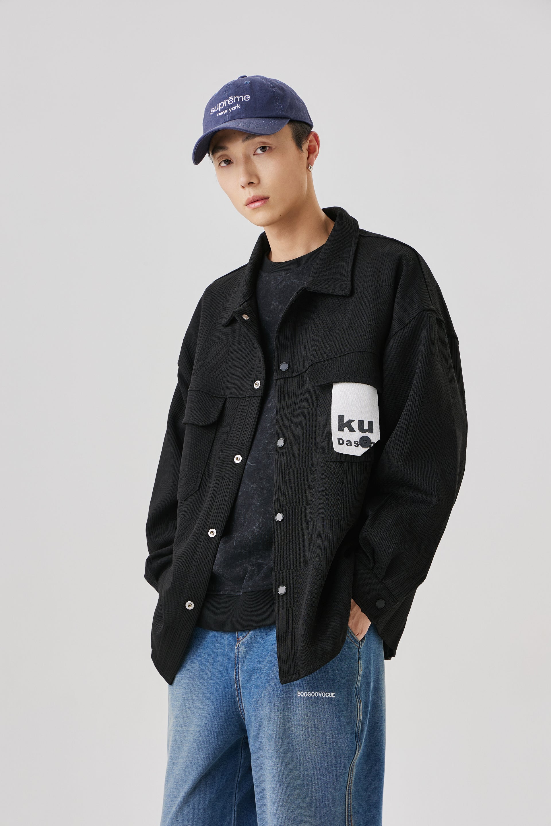 Black Structure Overshirt