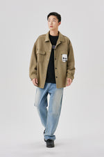 Beige Structure Overshirt Detail view | Weezy