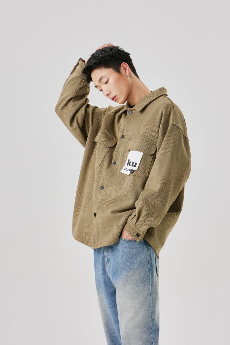 Beige Structure Overshirt Lifestyle view | Weezy