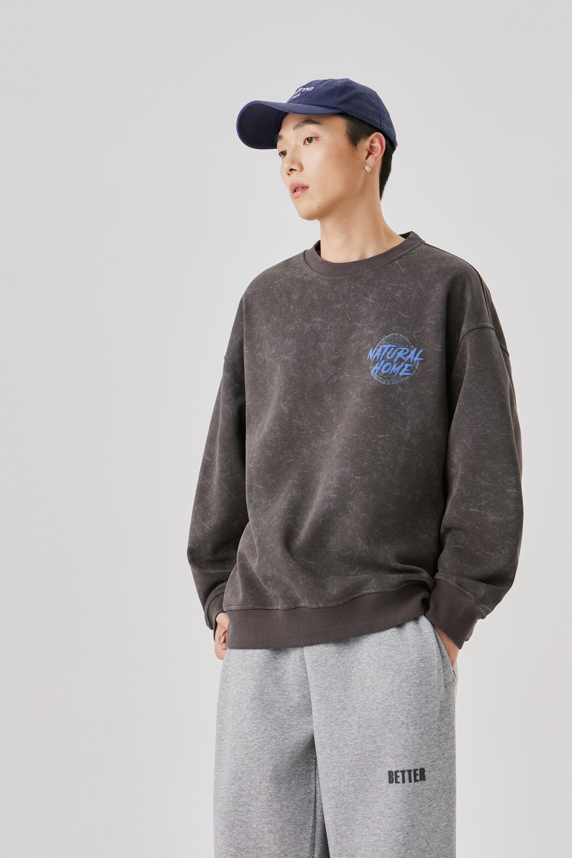 Natural Home Acid Washed Grey Sweatshirt
