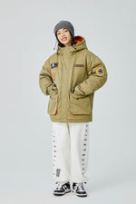 Beige Patch Utility Jacket Detail view | Weezy