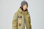 Beige Patch Utility Jacket Lifestyle view | Weezy