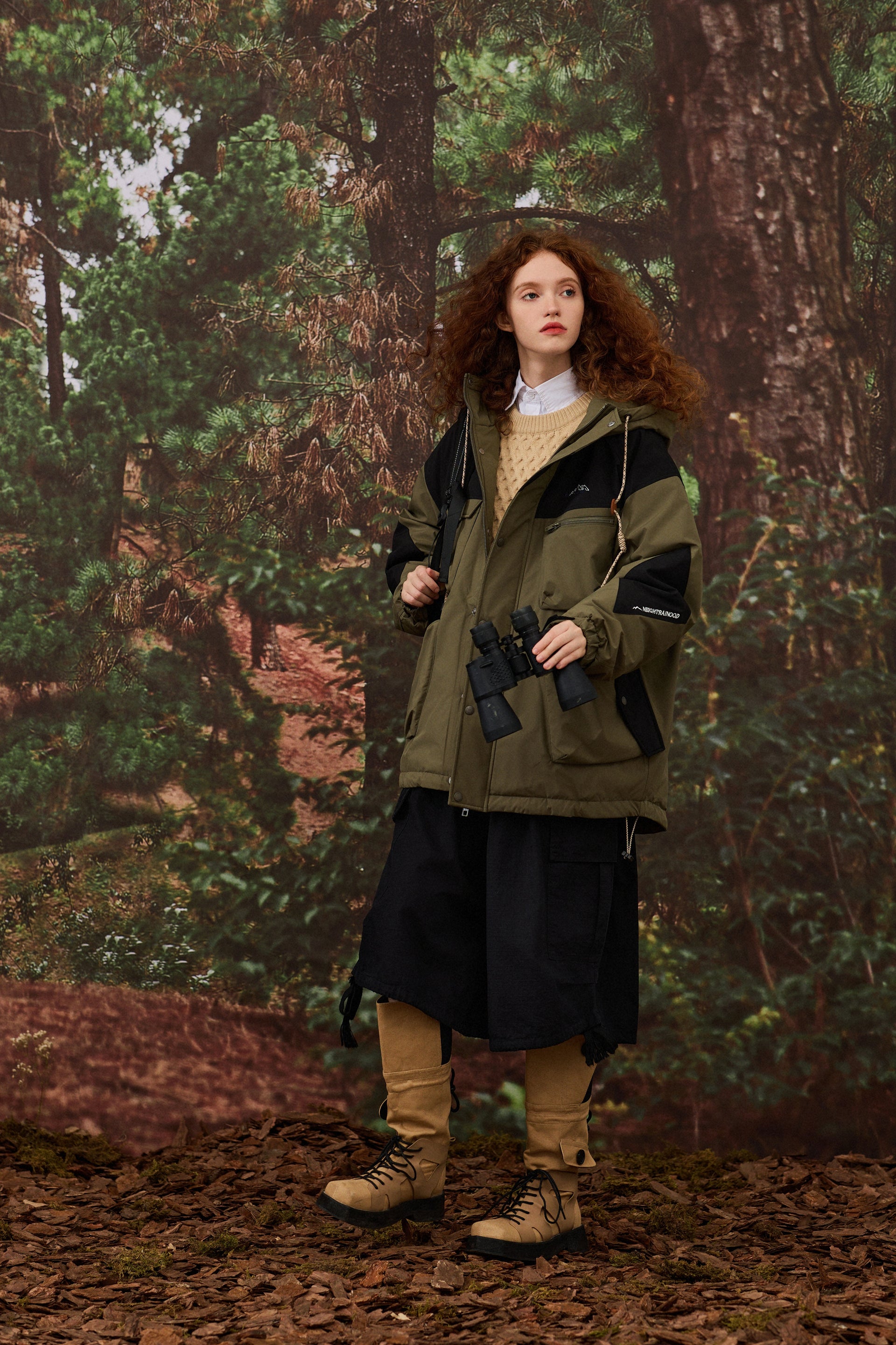 Alpine Olive Block Parka Jacket
