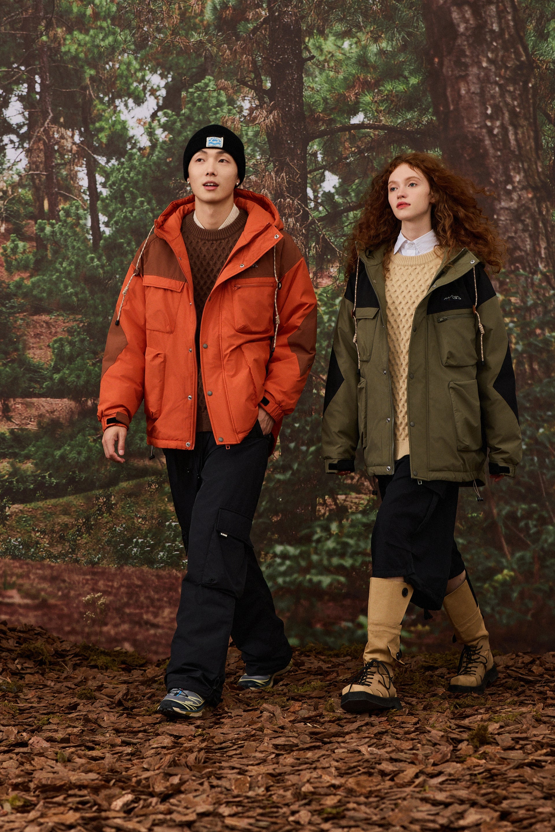Rust Orange Utility Parka Jacket
