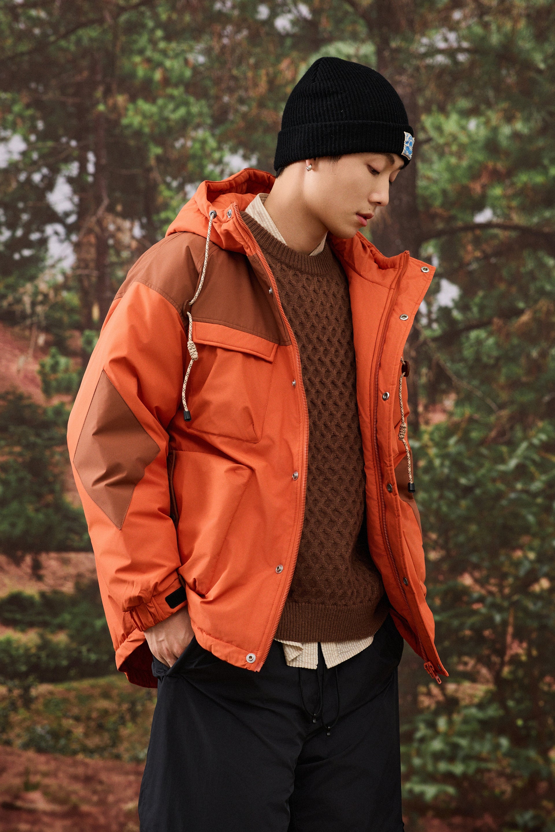 Rust Orange Utility Parka Jacket