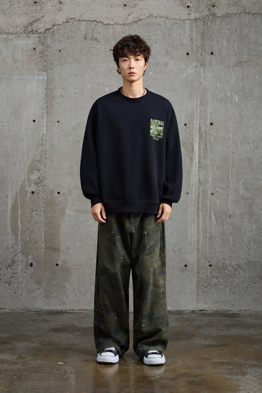 Concrete Roots Jet Black Sweatshirt Side view | Weezy