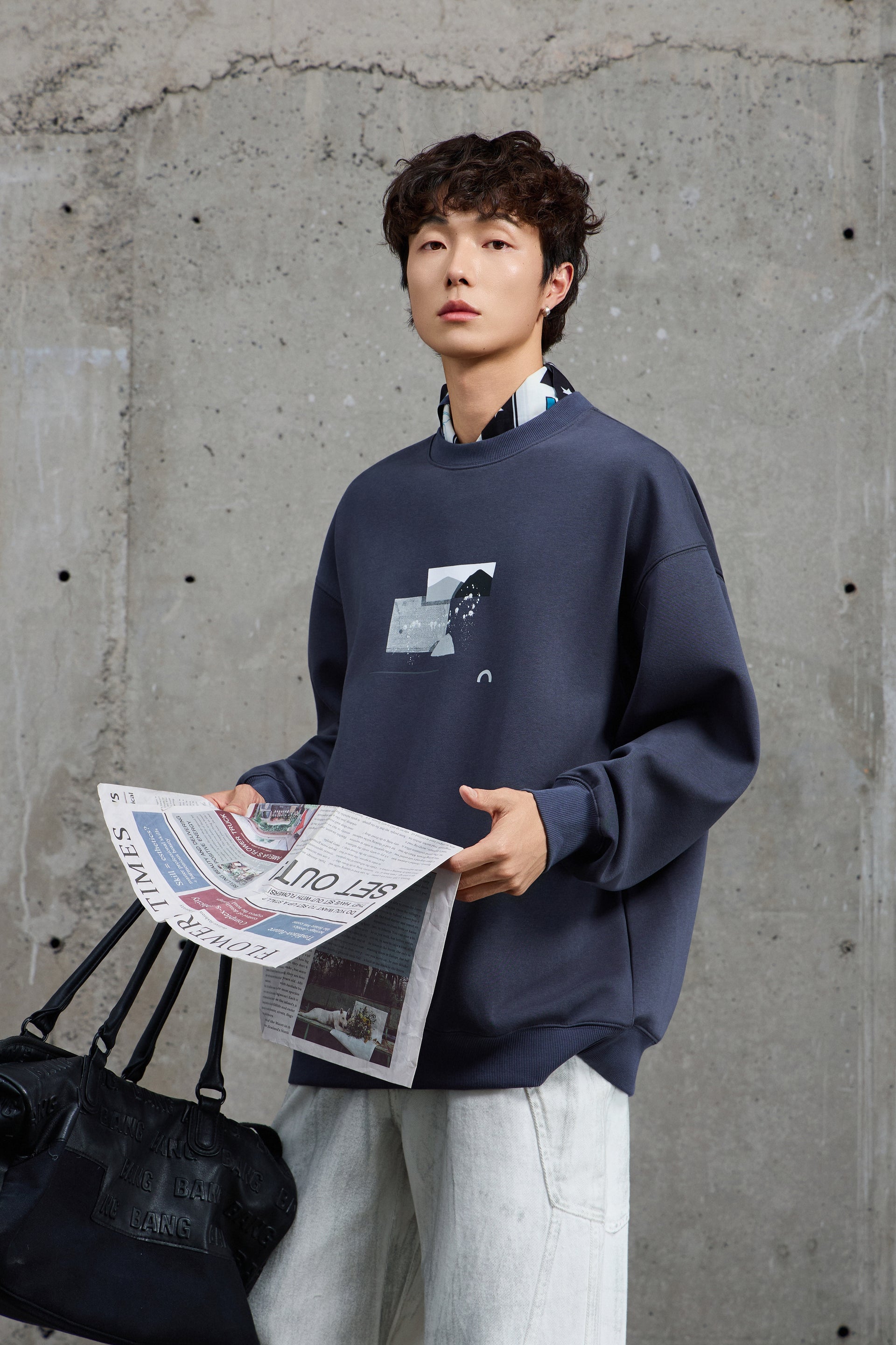 Abstract Printed Midnight Purple Sweatshirt