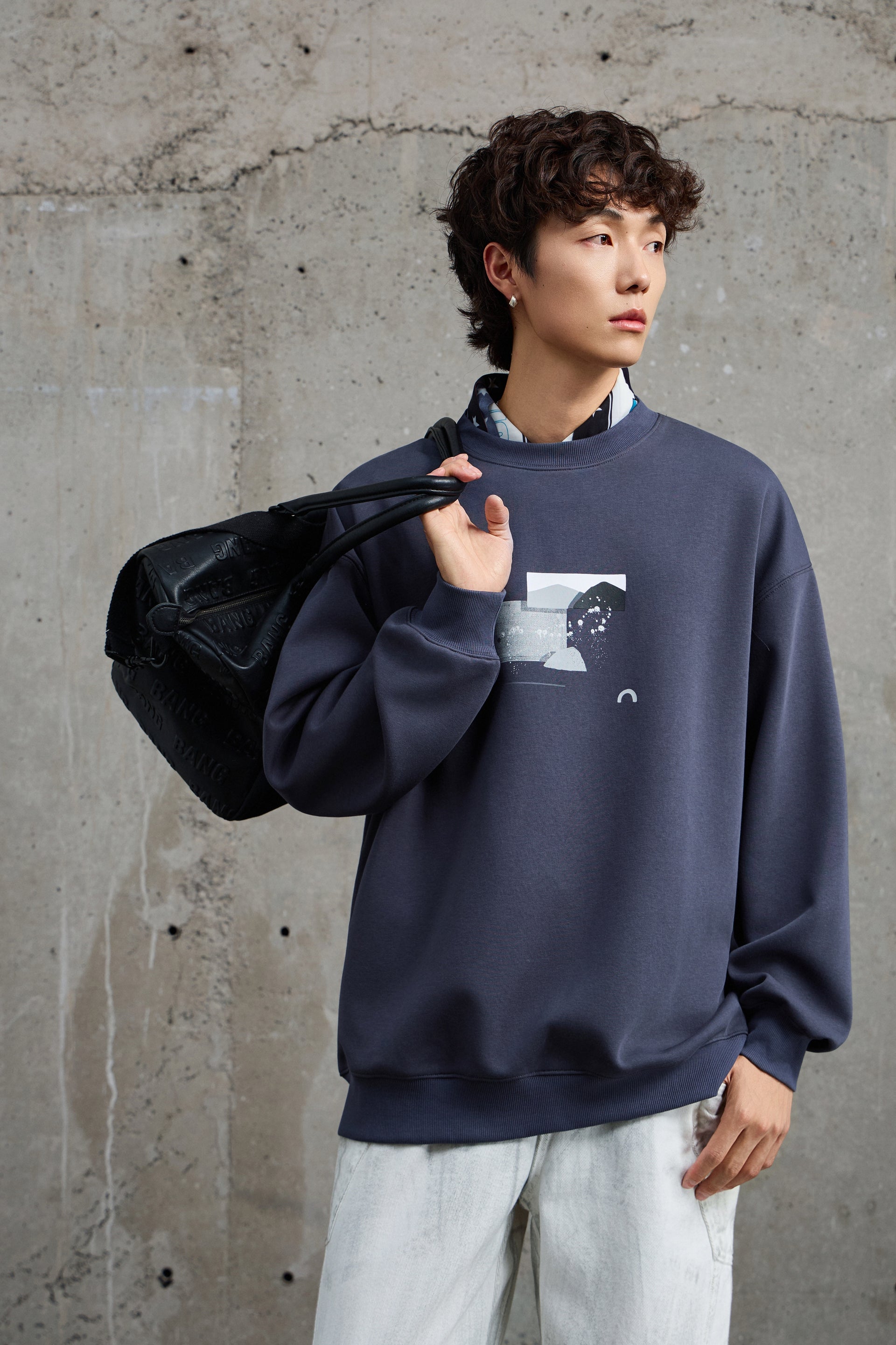 Abstract Printed Midnight Purple Sweatshirt