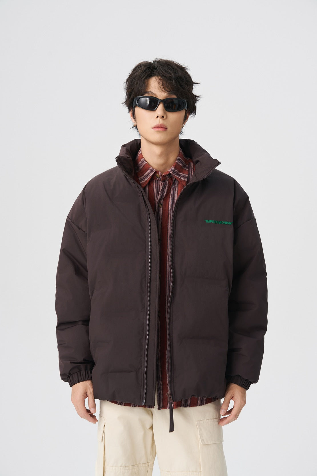 Impressionism Dark Cocoa Puffer Jacket