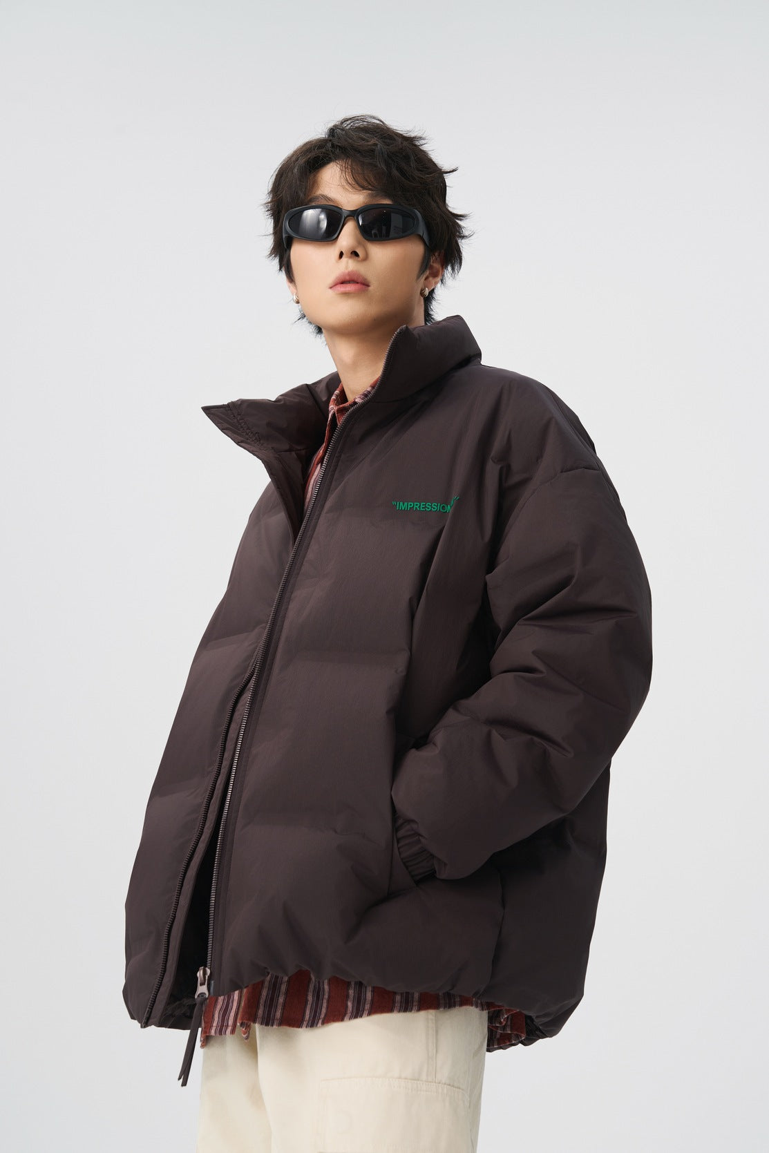 Impressionism Dark Cocoa Puffer Jacket