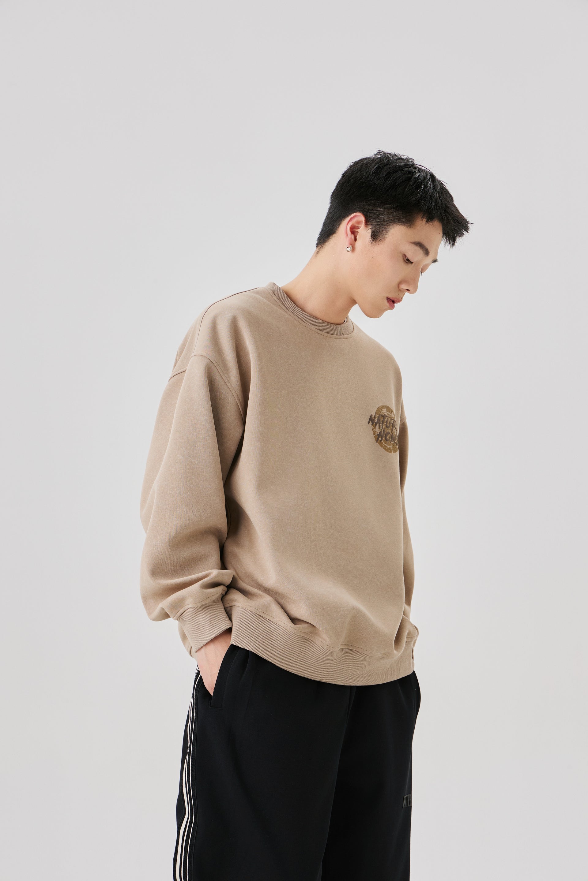 Natural Home Acid Washed Beige Sweatshirt
