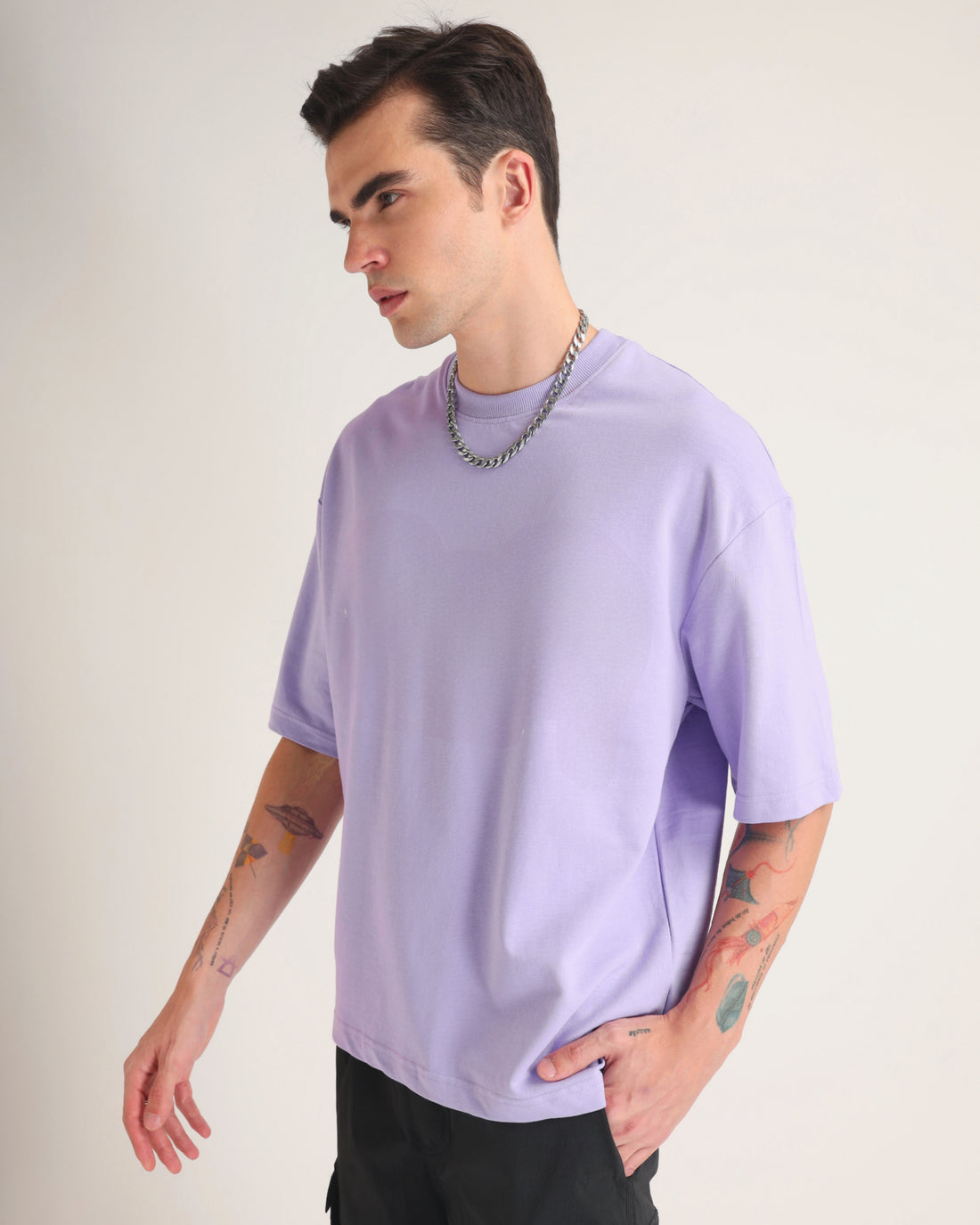 Lavender Premium Cotton Oversized T-shirt